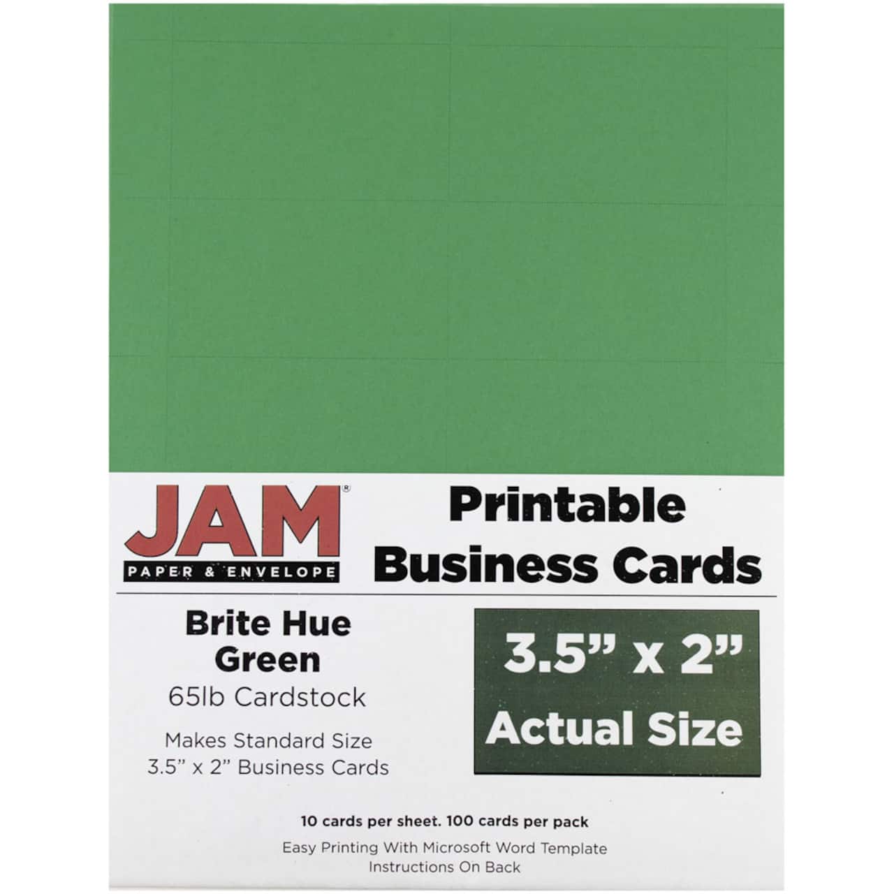 JAM Paper Brite Hue Printable Business Cards, 100ct.